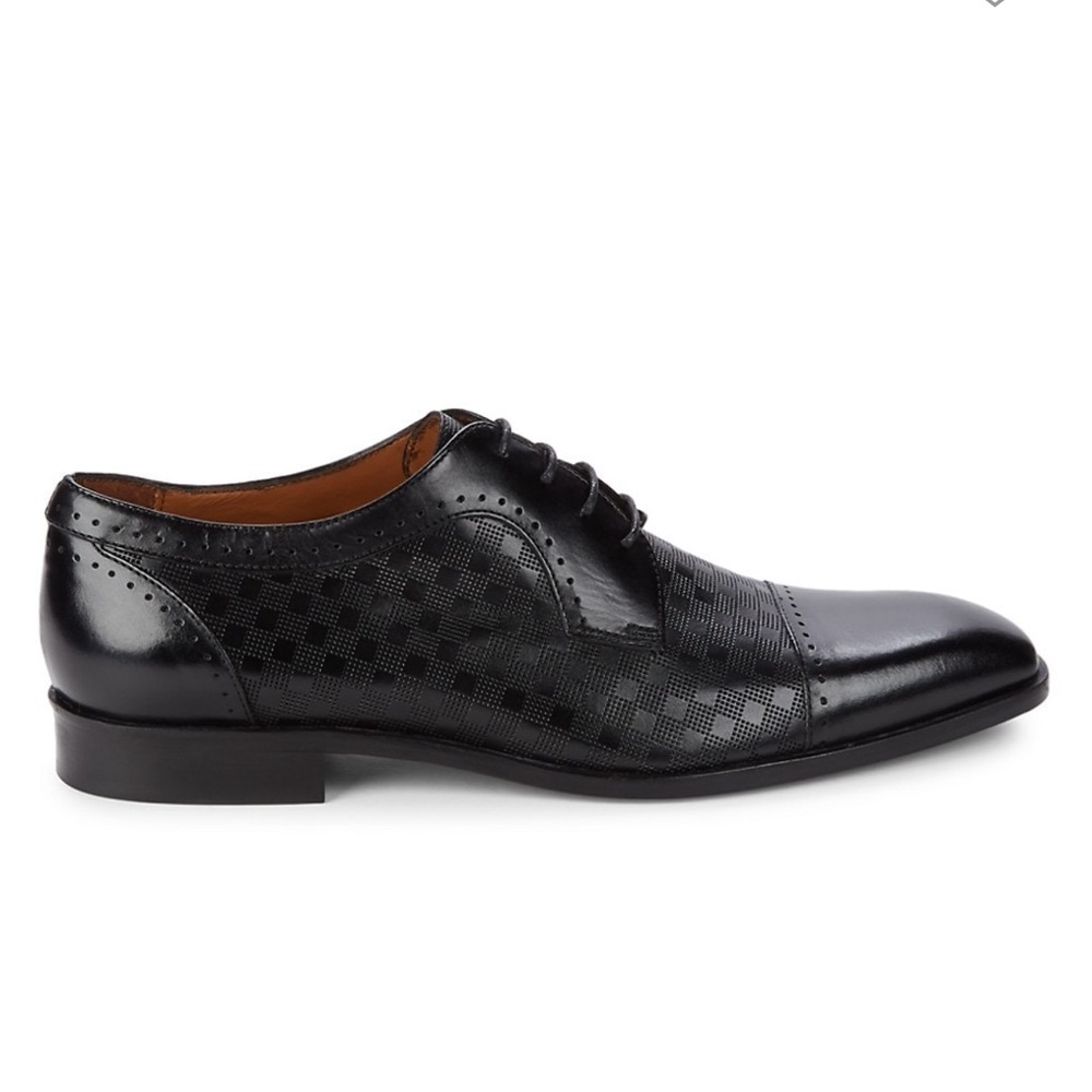 MASSIMO MATTEO CHECK LEATHER DERBYS